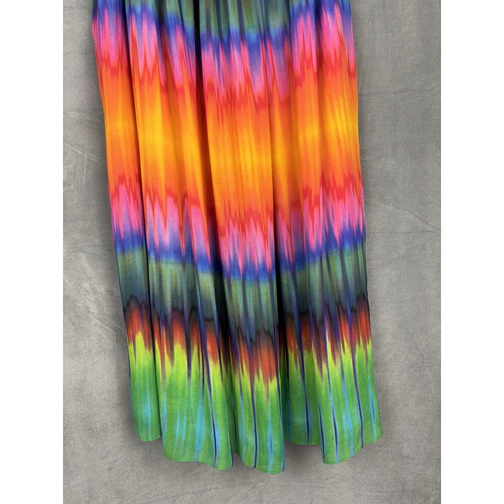 Vince Camuto Mirror Rainbow Maxi Skirt Size 2 Tie Dye Boho Festival - Picture 6 of 13